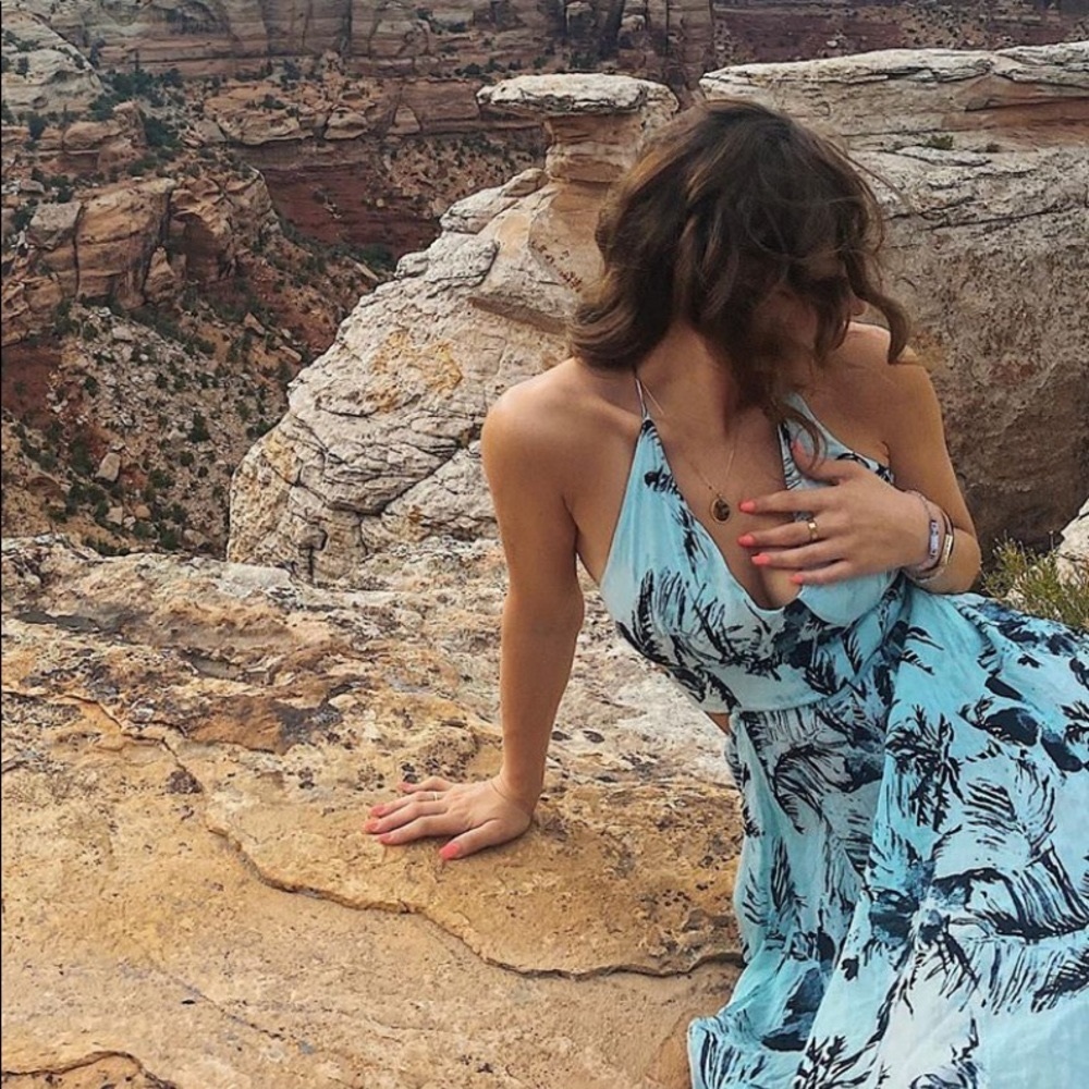 Light Blue Floral Gown/ SunDress